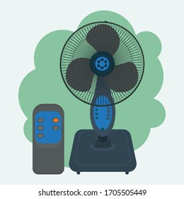 Fan with remote vector illustration