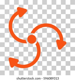 Fan Rotation icon. Vector illustration style is flat iconic symbol, orange color, transparent background. Designed for web and software interfaces.