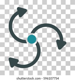 Fan Rotation icon. Vector illustration style is flat iconic bicolor symbol, soft blue colors, transparent background. Designed for web and software interfaces.