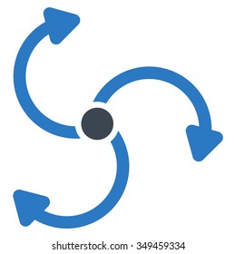 Fan Rotation vector icon. Style is bicolor flat symbol, smooth blue colors, rounded angles, white background.