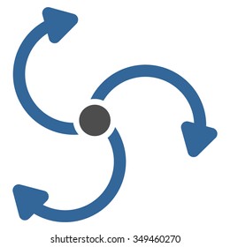 Fan Rotation vector icon. Style is bicolor flat symbol, cobalt and gray colors, rounded angles, white background.
