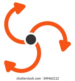 Fan Rotation vector icon. Style is bicolor flat symbol, orange and gray colors, rounded angles, white background.