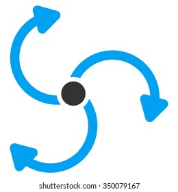 Fan Rotation vector icon. Style is bicolor flat symbol, blue and gray colors, rounded angles, white background.