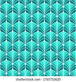 Fan seamless abstract geometric pattern, retro background, chinoiserie pattern