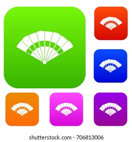 Fan set icon in different colors isolated vector illustration. Premium collection