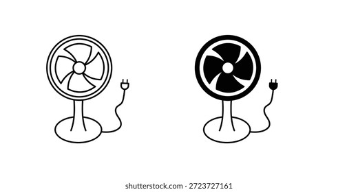 Icono de conjunto de ventiladores con fondo blanco Vector Ilustración de stock