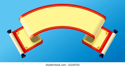 Fan shape Chinese prosper banner with empty text area ready to use during Chinese New Year celebration.