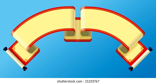 Fan shape Chinese prosper banner with empty text area ready to use during Chinese New Year celebration.