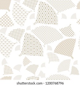 Fan shape pattern vector in Japanese style. Geometric background.