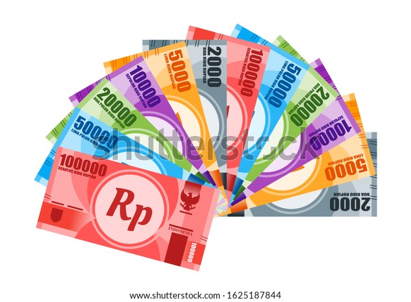 Fan Shaped Stack Indonesian Rupiah Banknotes Stock Vector (Royalty Free ...