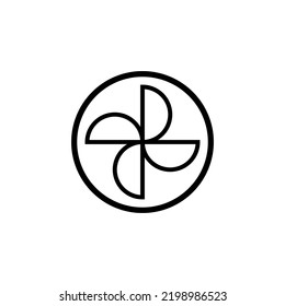 Fan sign logo with simple style for icon, logo, website, apps and more