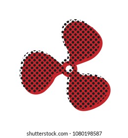 Fan sign. Vector. Brown icon with shifted black circle pattern as duplicate at white background. Isolated.