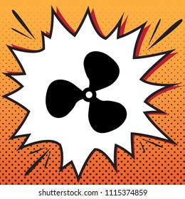 Fan sign. Vector. Comics style icon on pop-art background.