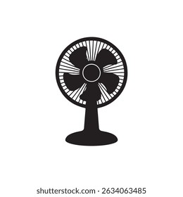 Fan , silhouette icon vector flat design.