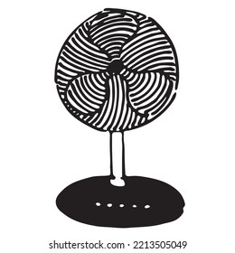 a fan with simple shading decoration