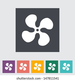 Fan single flat icon. Vector illustration.