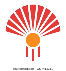 fan Solid red illustration vector and logo new year icon perfect. Icon sign from modern collection for mobile concept and web.
