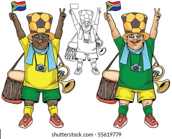 Fan of South Africa,
 without gradients, very easy to edit, conveniently grouped