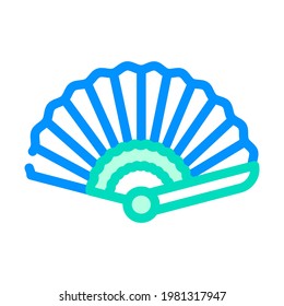 fan spain color icon vector. fan spain sign. isolated symbol illustration
