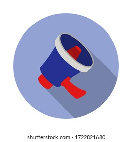 fan speaker long shadow icon. Simple color vector of Russian fan atributs icons for ui and ux, website or mobile application