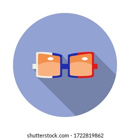 fan spectacles long shadow icon. Simple color vector of Russian fan atributs icons for ui and ux, website or mobile application