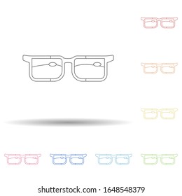 Fan spectacles in multi color style icon. Simple thin line, outline vector of russian fan atributs icons for ui and ux, website or mobile application