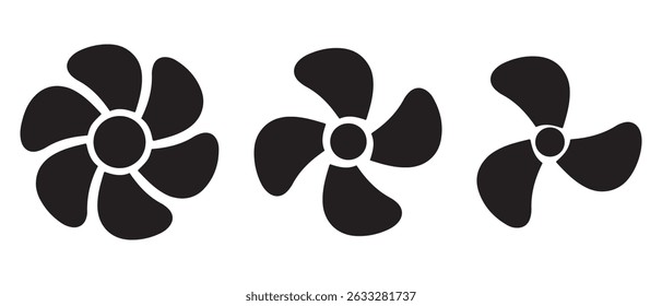 Fan speed icon vector set. Propeller speed symbol illustration.