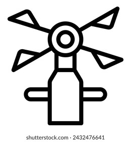 Fan spin vane icon outline vector. Rotation device. Gust device spinner