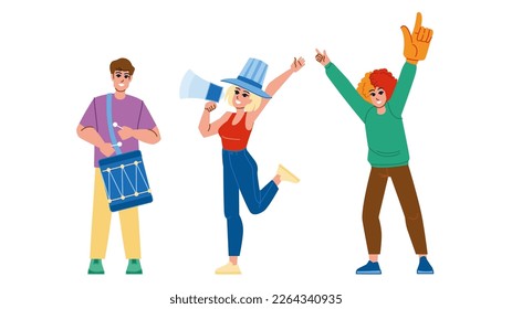 fan sport vector. soccer team, stadium crowd, audience match, football fan, game fan sport character. people flat cartoon illustration