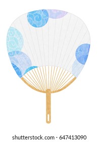 Fan summer Japanese paper icon