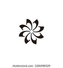 Ventilador, símbolo geométrico de tecnología simple vector de logotipo