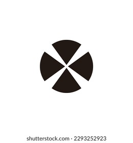 Ventilador, símbolo geométrico de tecnología simple vector de logotipo