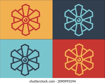 Fan Top View Logo Template, Simple Flat Icon of background,fan,design