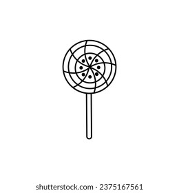 fan turbine isolated on white. Sweet Candy Lollipop Comic Pop Art Vector. Round Candy Outline Icon Food Vector Design