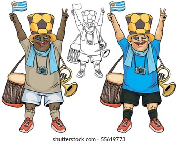 Fan of Uruguay,
 without gradients, very easy to edit, conveniently grouped