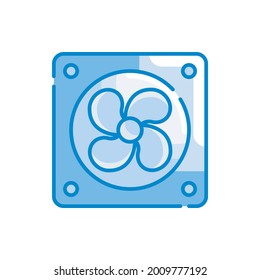 Fan vector blue icon style illustration. EPS 10 File symbol