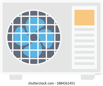 fan vector colour flat icon