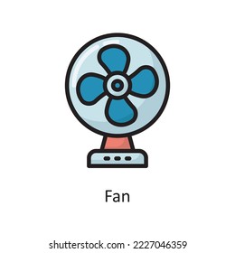 Fan Vector Filled Outline Icon Design illustration. Housekeeping Symbol on White background EPS 10 File