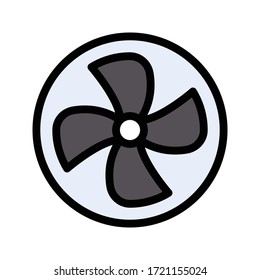 fan vector flat color icon 