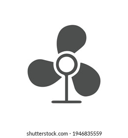 Fan vector icon. Black illustration isolated on white background for graphic and web design.