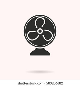 Fan vector icon. Black illustration isolated on white background for graphic and web design.