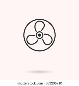 Fan vector icon. Black illustration isolated on white background for graphic and web design.