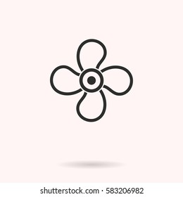 Fan vector icon. Black illustration isolated on white background for graphic and web design.