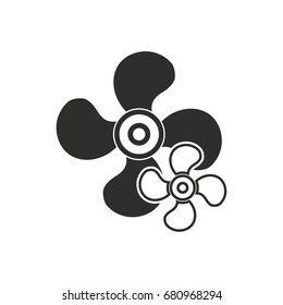 Fan vector icon. Black illustration isolated on white background for graphic and web design.