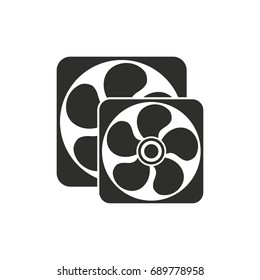 Fan vector icon. Black illustration isolated on white background for graphic and web design.
