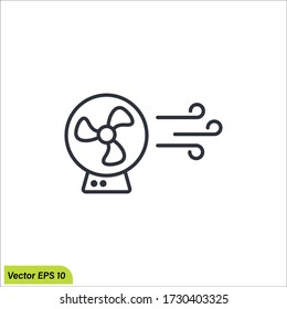 Icono vectorial del ventilador, símbolo del ventilador.signo para concepto móvil y diseño web. ilustración del logotipo del símbolo del ventilador. gráficos vectoriales - Vectores 10.