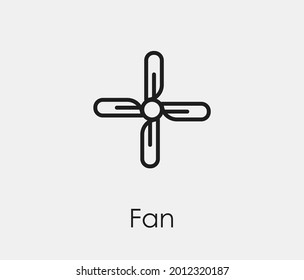 Fan vector icon. Editable stroke. Symbol in Line Art Style for Design, Presentation, Website or Apps Elements, Logo. Pixel vector graphics - Vector
