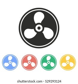 Fan vector icon. Illustration isolated on white background for graphic and web design.
