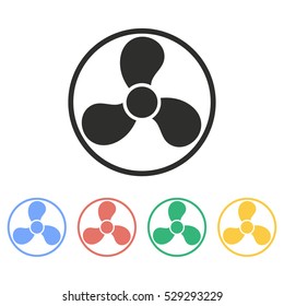 Fan vector icon. Illustration isolated on white background for graphic and web design.