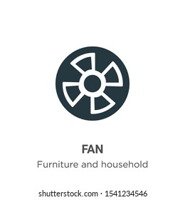 Fan vector icon on white background. Flat vector fan icon symbol sign from modern furniture and household collection for mobile concept and web apps design.